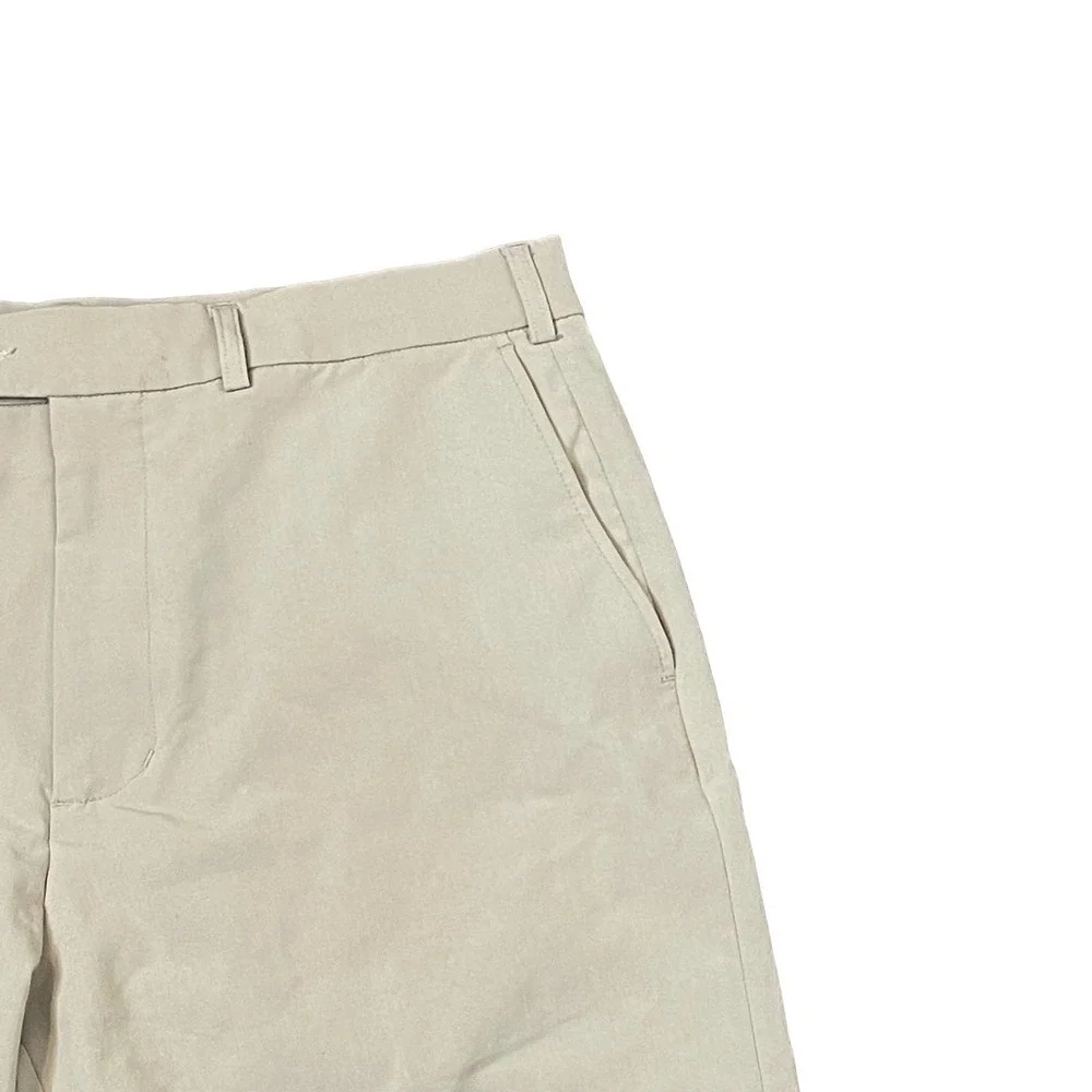 Monterey Club Golf Short Men Size 32 Chino Classic Fairway Beige Hi-Rise Stretch